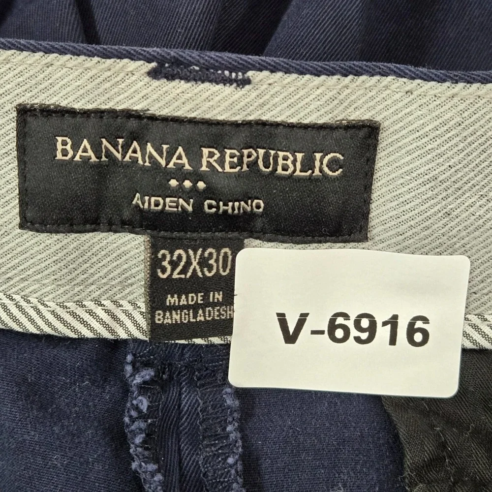 Banana Republic Men Pants 32X30 Blue Aiden‎ Chino Cotton Polyester Spandex